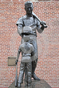 Famous baseball star sculpture at Fenway Park Boston Mass