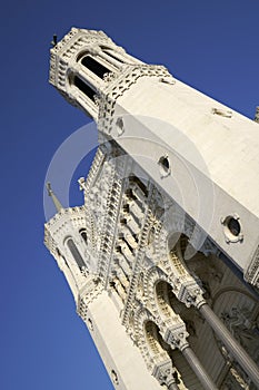 Famous basilica of Notre-Dame de Fourviere, Lyon.