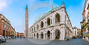 Famous Basilica Palladiana with Piazza Dei Signori in Vicenza, Italy