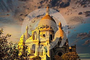 The famous basilica Sacre Coeur, Paris, France