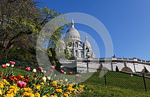 The famous basilica Sacre Coeur , Paris, France