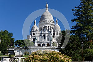 The famous basilica Sacre Coeur , Paris, France.