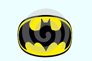 The famous Batman logo isolated on white background.
