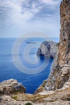 Famous bay at Lindos on the Rhodes Island. St Paul`s bay - Greece