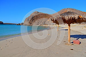 Palapa in the Balandra beach in la paz city, baja california sur II photo