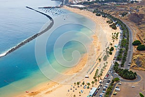 Famous beach Playa de las Teresitas,Tenerife