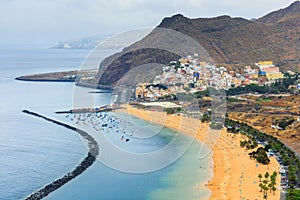 Famous beach Playa de las Teresitas,Tenerife