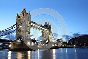 Famous and Beautiful Evening View of Tower Bridge, London, UK