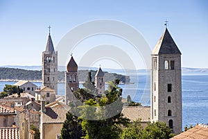 Famous Beautiful Rab town on Rab island, Croatia