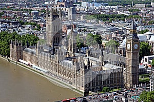 Famous and Beautiful view to Big Ben and the Houses of Parliament in London, UK