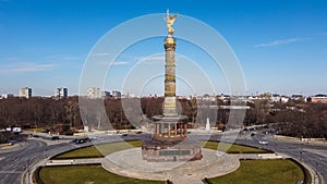 Famous Berlin Victory Column in the city center called Siegessaeule