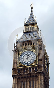 Famous Big Ben, clock tower at the Palace of Westminster in London, United Kingdom, UK.