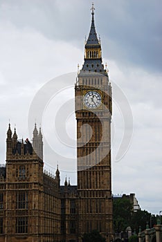 Famous Big Ben, clock tower at the Palace of Westminster in London, United Kingdom, UK.