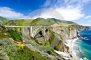 The Famous Bixby Bridge on California State Route 1