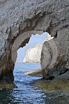 Famous blue caves view on Zakynthos island (Greece