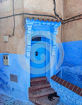 Details of traditional Moroccan architecture. Chefchaouen, Morocco