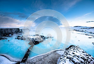 The famous blue lagoon near Reykjavik, Iceland