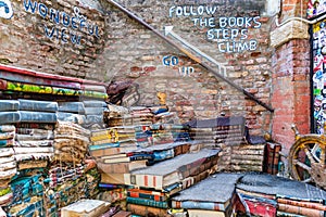 The famous bookstore Libreria Acqua Alta in Venice