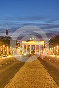 The famous Brandenburger Tor in Berlin twilight