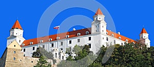 Famous Bratislava castle in Bratislava, the capital city of Slovak republic. The castle is on a hill above the old town