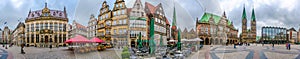 Famous Bremen Market Square in the Hanseatic City Bremen, Germany