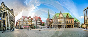 Famous Bremen Market Square in the Hanseatic City Bremen, Germany