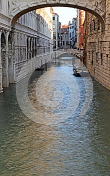 Famous bridge of sighs and the prisons of Venice