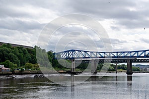 Famous bridges linking Newcastle and Gateshead over the river Tyne