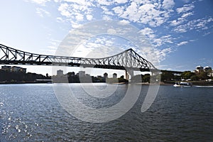 The famous Brisbane city bridge