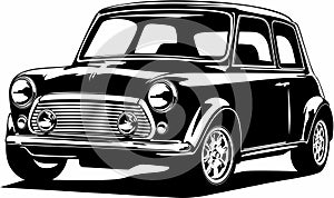 Classic vintage retro legendary British car Mini Morris photo