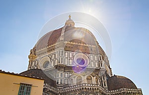 The famous Brunelleschi`s dome of the Cathedral in Florence photo