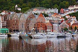 Famous Bryggen street in Bergen - Norway