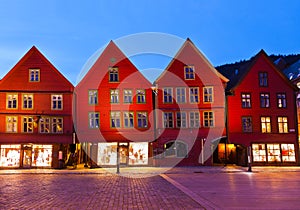 Famous Bryggen street in Bergen - Norway