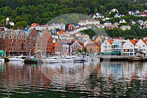 Famous Bryggen street in Bergen - Norway