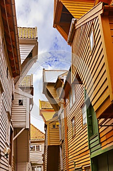 Famous Bryggen street in Bergen - Norway