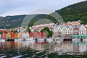 Famous Bryggen street in Bergen - Norway