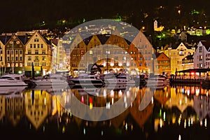 Famous Bryggen street in Bergen - Norway