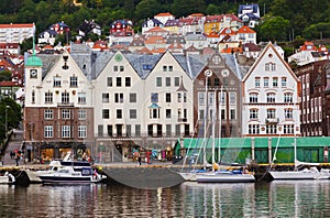 Famous Bryggen street in Bergen - Norway