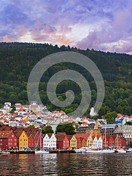 Famous Bryggen street in Bergen - Norway