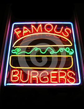 Famous Burger Neon Sign