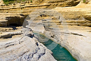 Famous Canal D'amour in Sidari - Corfu, Greece