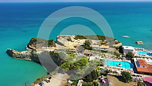 Famous Canal D'amour in Sidari, Corfu island, Greece. Famous Canal d'Amour beach with beautiful rocky coastline