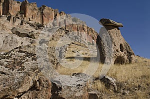 Famous Cappadocian landmark - rock-cut christian church,Turkey
