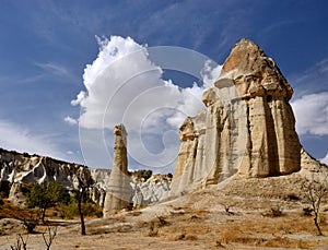 Famous Cappadocian landmark ,unique volcanic rock pillars, Turkey