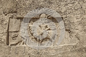 Famous carving bas-reliefs from necropolis Naqsh-e Rustam, Iran