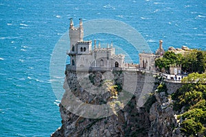 The famous castle Swallow`s Nest in the Black Sea in Crimea