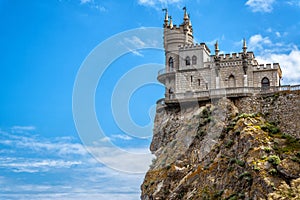 The famous castle Swallow`s Nest on rock in Crimea