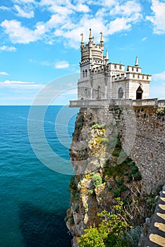 The famous castle Swallow`s Nest on the rock in Crimea