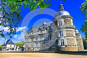 Famous castles of Loire valley - beautiful elegant Chateau de Serrant , Landmarks of France