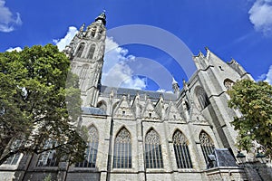 Famoso cattedrale sul vecchio il mercato olanda 
